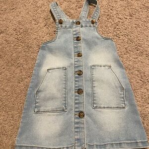 Girls Overall Denim Dress